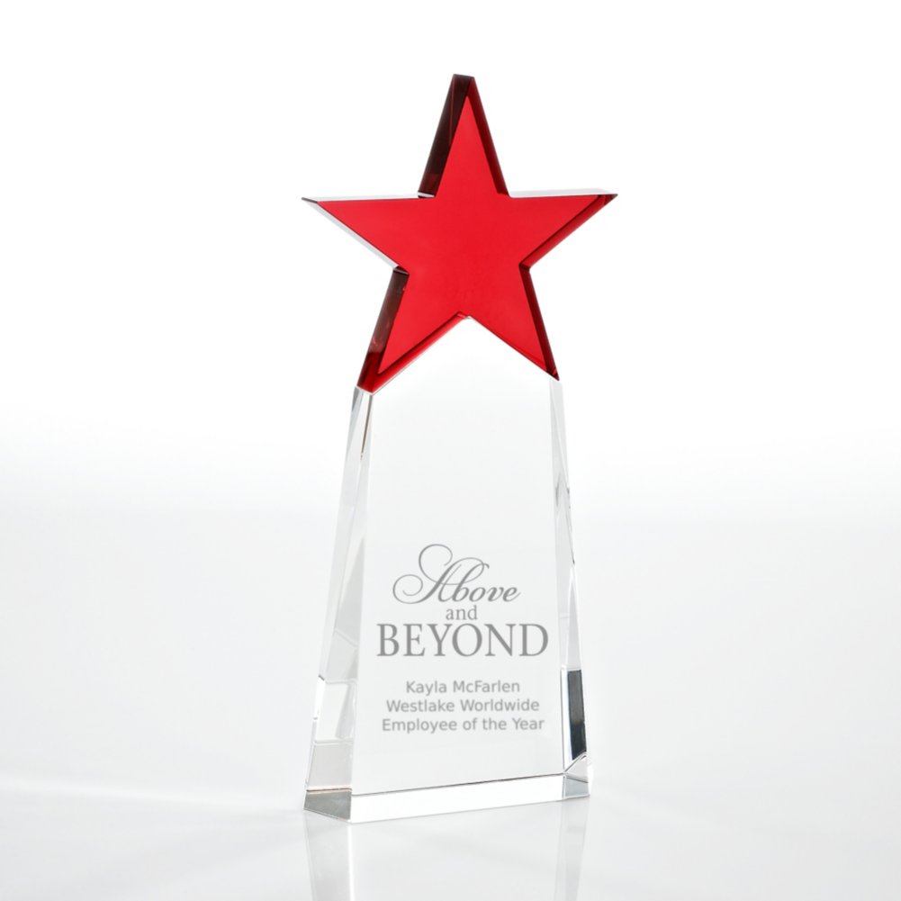 View larger image of Crystal Star Pinnacle Trophy - Red